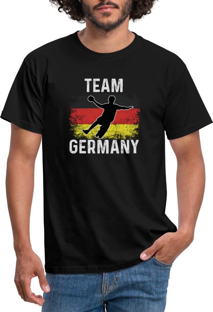 Spreadshirt Team Germany Handball Fan Männer T-Shirt, M, Schwarz