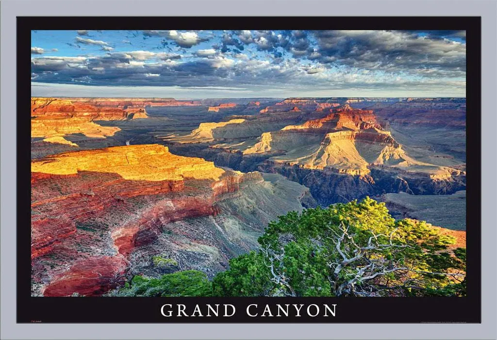 Cornice Shinsuke® Maxi 61x91,5 Argento + Poster Grand Canyon Vista