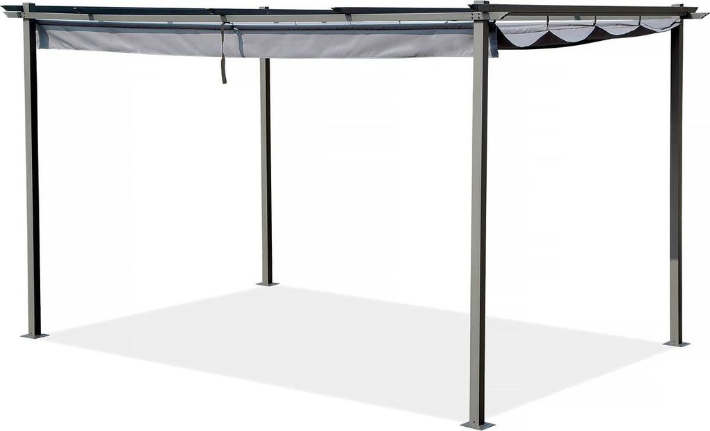 Metallpergola mit ausziehbarem Dach - 3 x 4 m - Anthrazitgrau