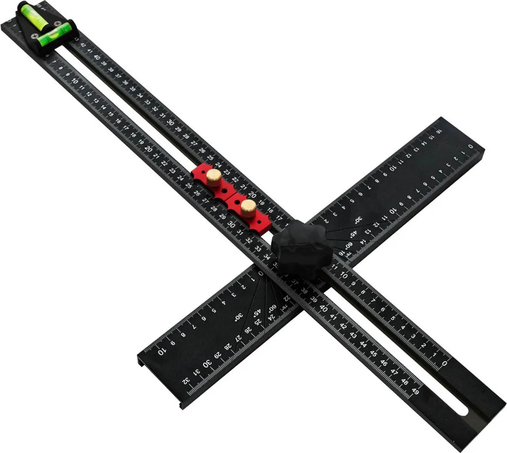 Équerre multi-angles 90°/45° de 54 cm, outil de mesure réglable et précis