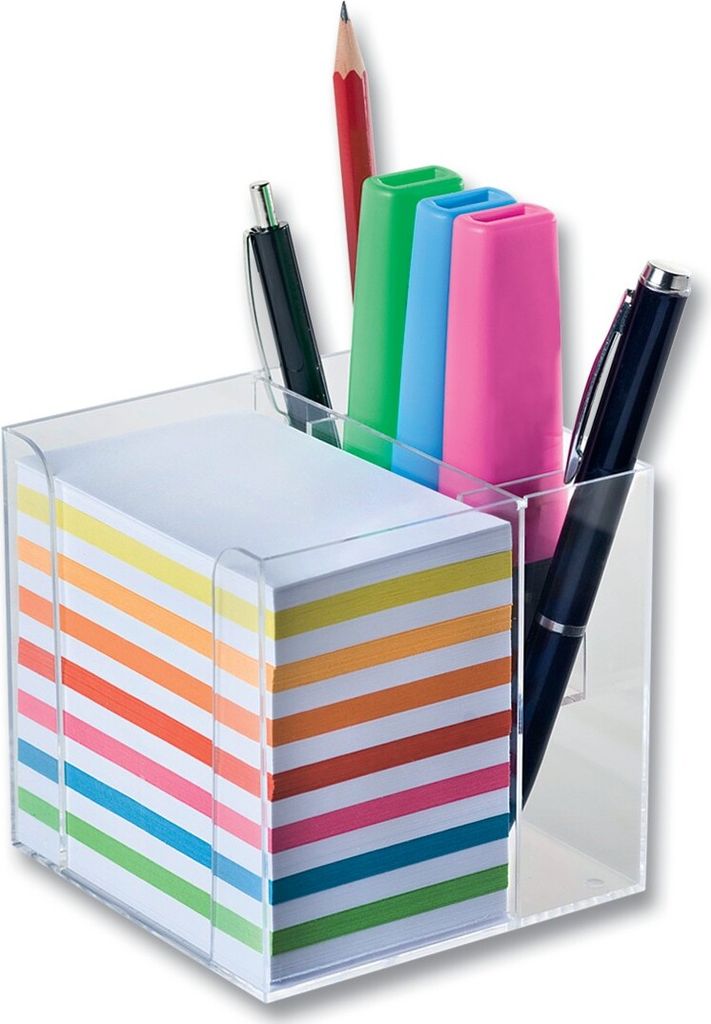 folia 9905 folia Zettelbox mit Stiftehalter transparent Image du produit 
