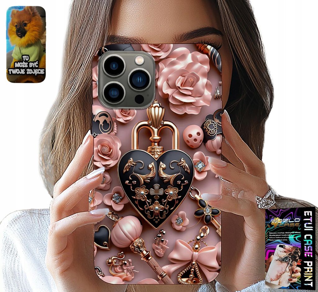 Fall Für Iphone 13 Pro - Feminine Designs Vorhängeschloss Herz Fall + Glas