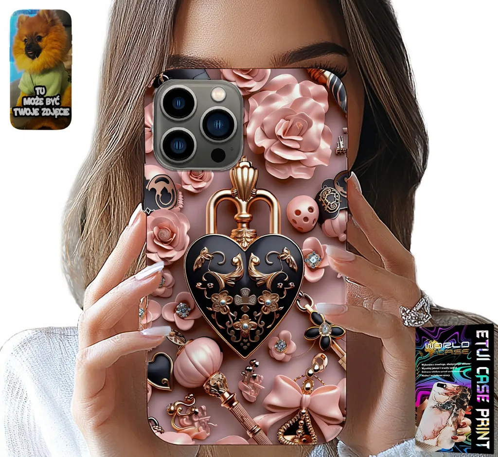 Custodia iPhone 13 Pro Cuore con Lucchetto e Vetro | Cover Elegante Donna