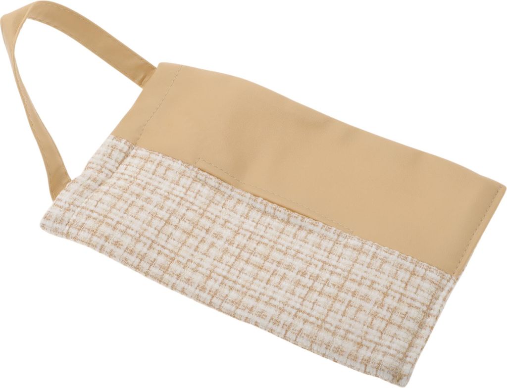 Auto-Taschentuchhalter Auto-Taschentuchbox-Organizer Kleine Duftende Doppelkombination Plüsch Kunstleder 28x18x5cm Beige 1 Stück