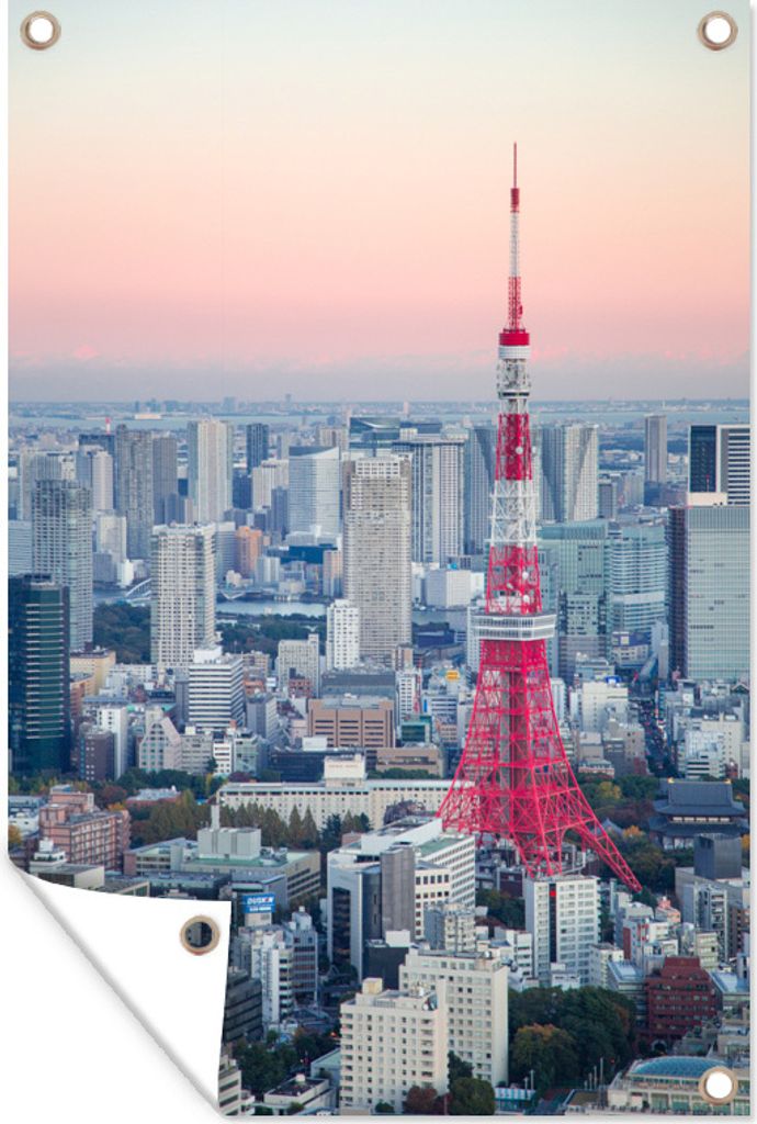 MuchoWow 80x120 cm Outdoor-Poster Gartendeko Sichtschutz Garten Poster für den Garten Tokio-Turm