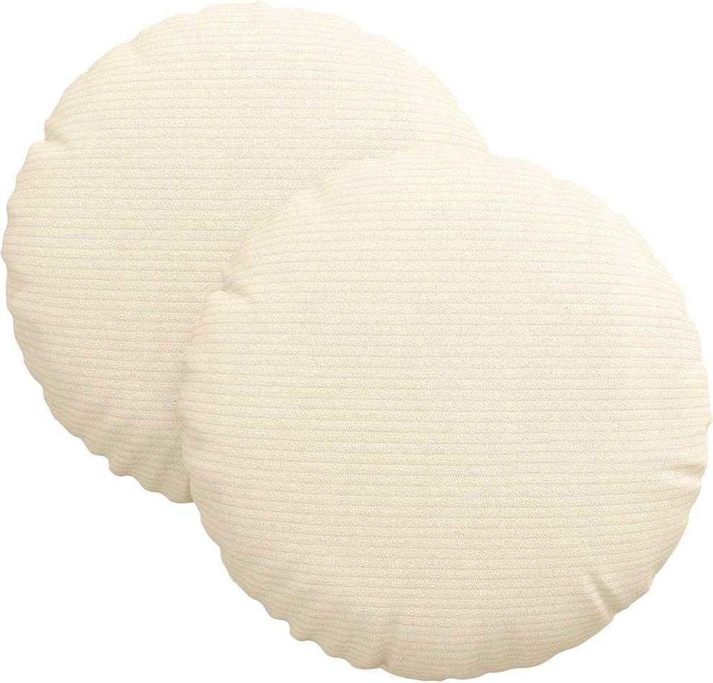 Sitzkissen 2 pcs Creme Ø30 x 13 cm Cordstoff