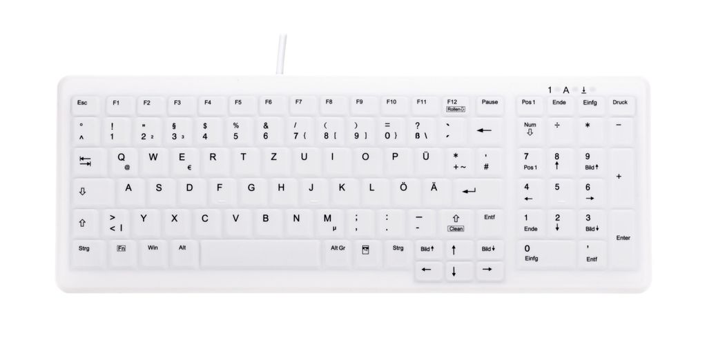 Cherry AK-C7000F-U1-W/GE - wischdesinfizierbar (abnehmbare Membrane) - weiß - deutsch