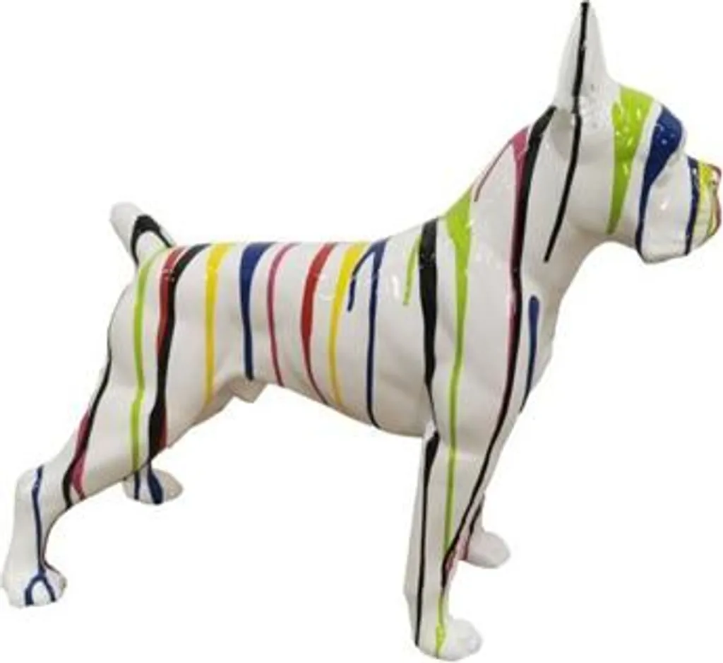 Statue Chien Design Abstrait - Figurine Décorative Jardin Moderne Noir