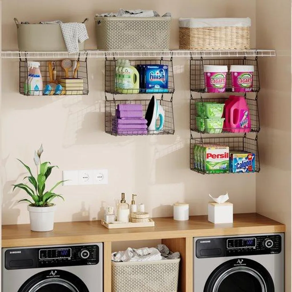 Séchoir à linge inox noir empilable 3 pièces : design robuste et pliable