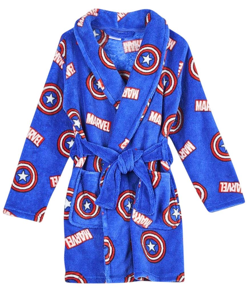 Kinder Bademantel Marvel Captain America Blau 98 cm