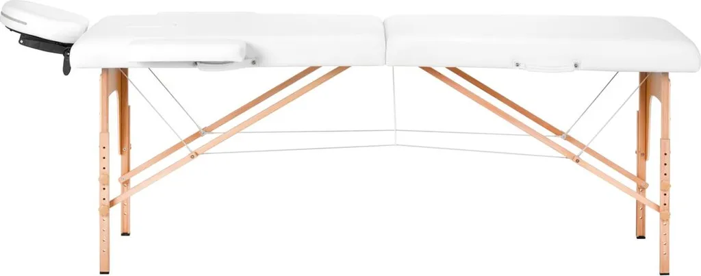 Table de massage Balance pliante en bois 2 sections - Confort blanc