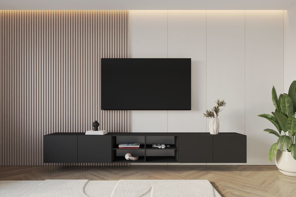 ALTDECOR TV-Schrank ELIO-W mit modernen Fronten, 3x100x40x40 Lowboard hängend, TV Möbel, TV Cabinet, Fernsehtisch, Fernsehschrank, TV Kommode, TV...