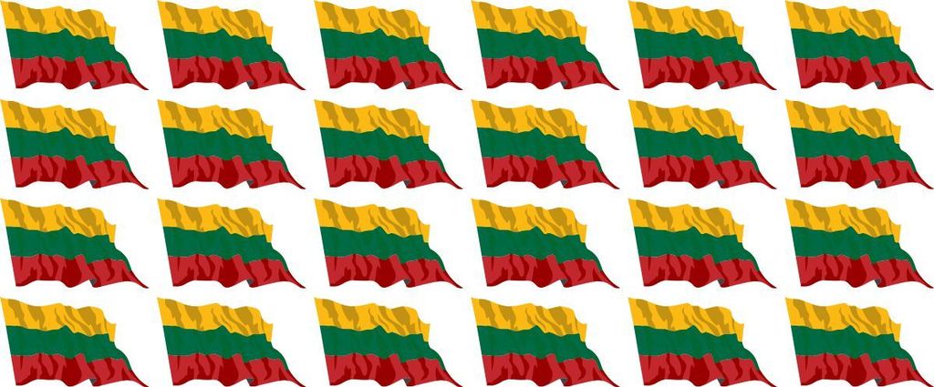 Mini Aufkleber Set - Pack wehend - 33x20mm - selbstklebender Sticker - Litauen - Flagge / Banner / Standarte fürs Auto, Büro, zu Hause und die Sc...