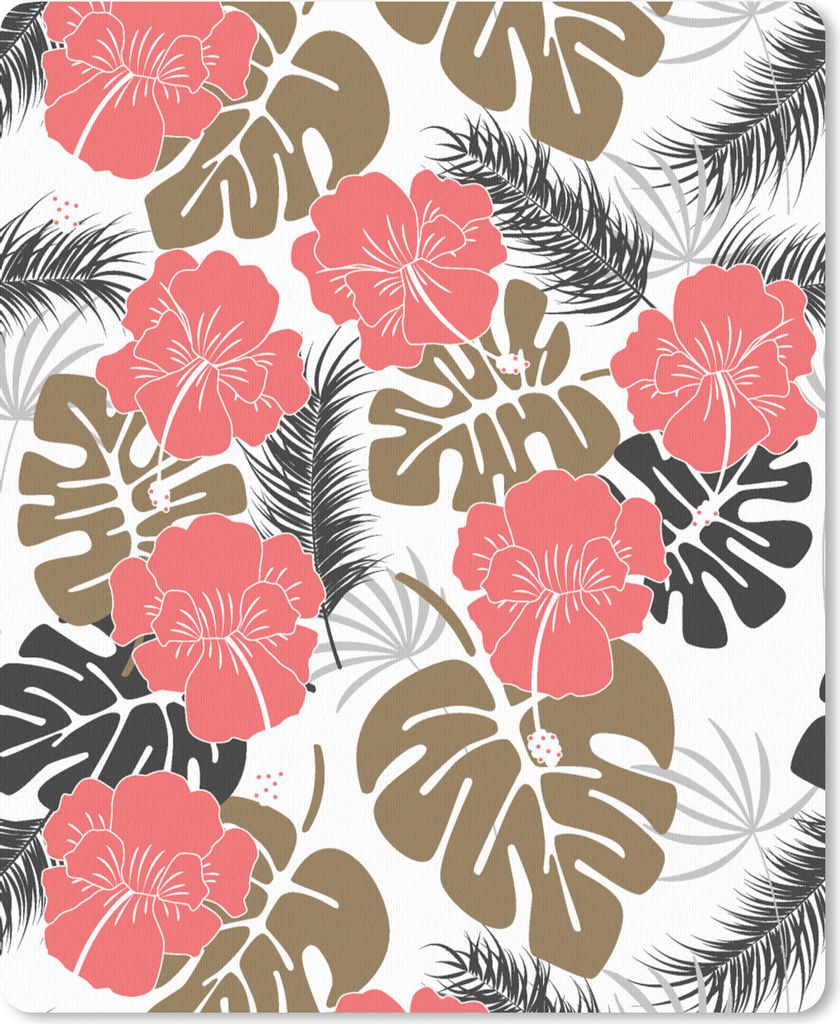 MuchoWow Mauspad Mousepad Exotische Pflanzen - Muster - Hawaii 19x23 cm - Mousepads - Maus Mat - Pad - Mausunterlage - Mauspads - Spielen
