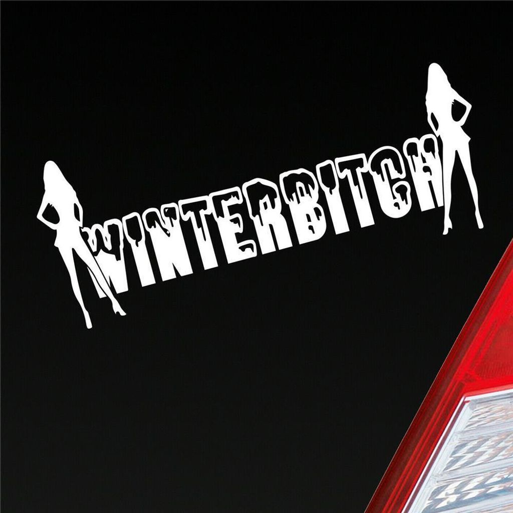 Auto Aufkleber Winterbitch Winter Bitch Schnee Tuning 15x6 cm Weiss Glanz Sticker Heckscheibenaufkleber
