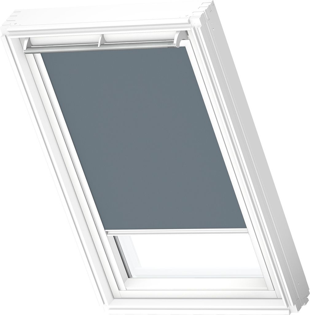 VELUX Original Verdunkelungsrollo für VELUX dachfenster MK08, Blaugrau, weißer Führungsschiene
