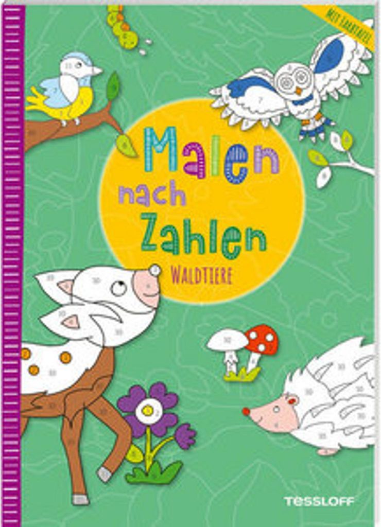 Ausmalspaß mit ÜberraschungseffektWer sich hier wohl alles im Wald versteckt? Ist das etwa ein Marienkäfer auf dem Pilz? Nur wer die Farbfelder ...
