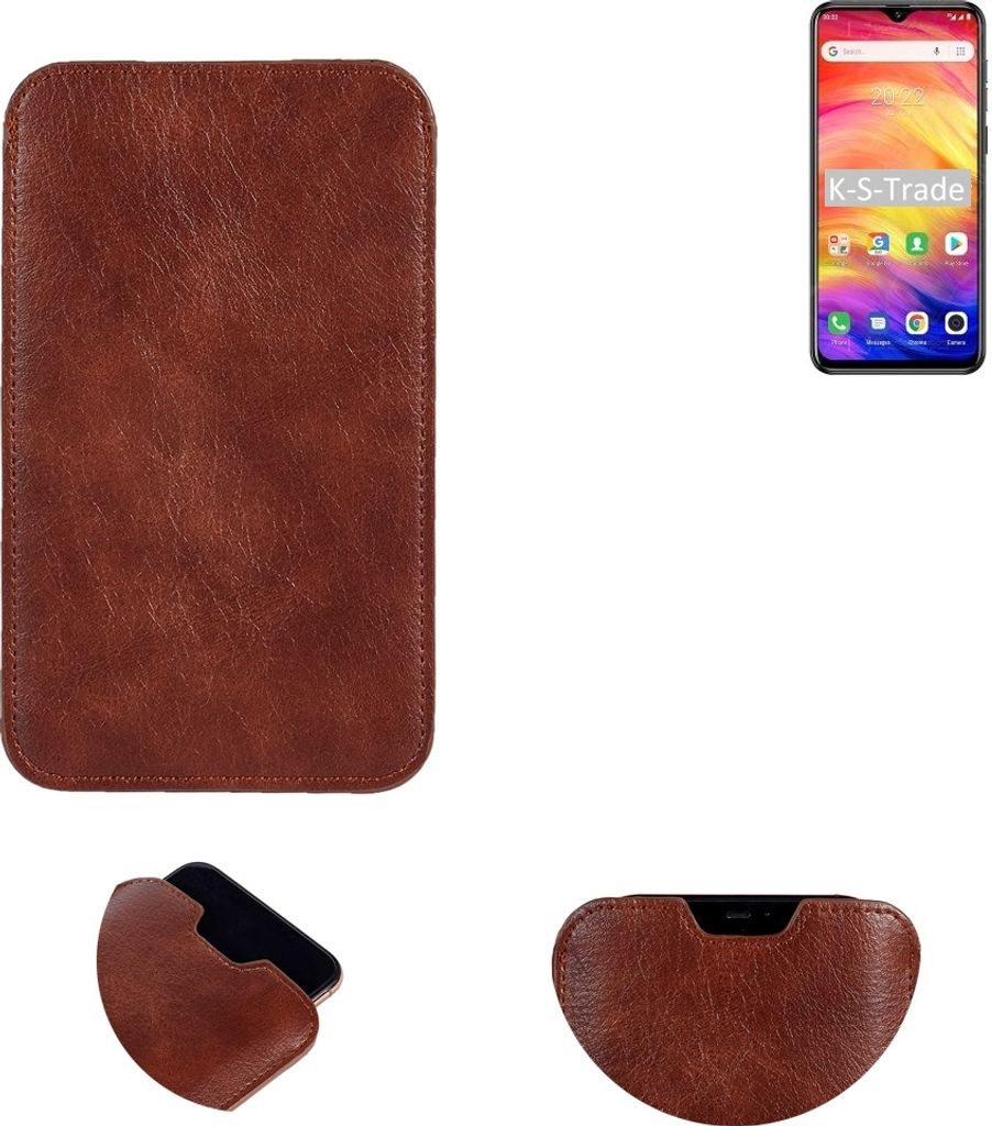 K-S-Trade Schutzhülle Handyhülle kompatibel mit Ulefone Note 7 Handytasche Kunstleder Sleeve in braun