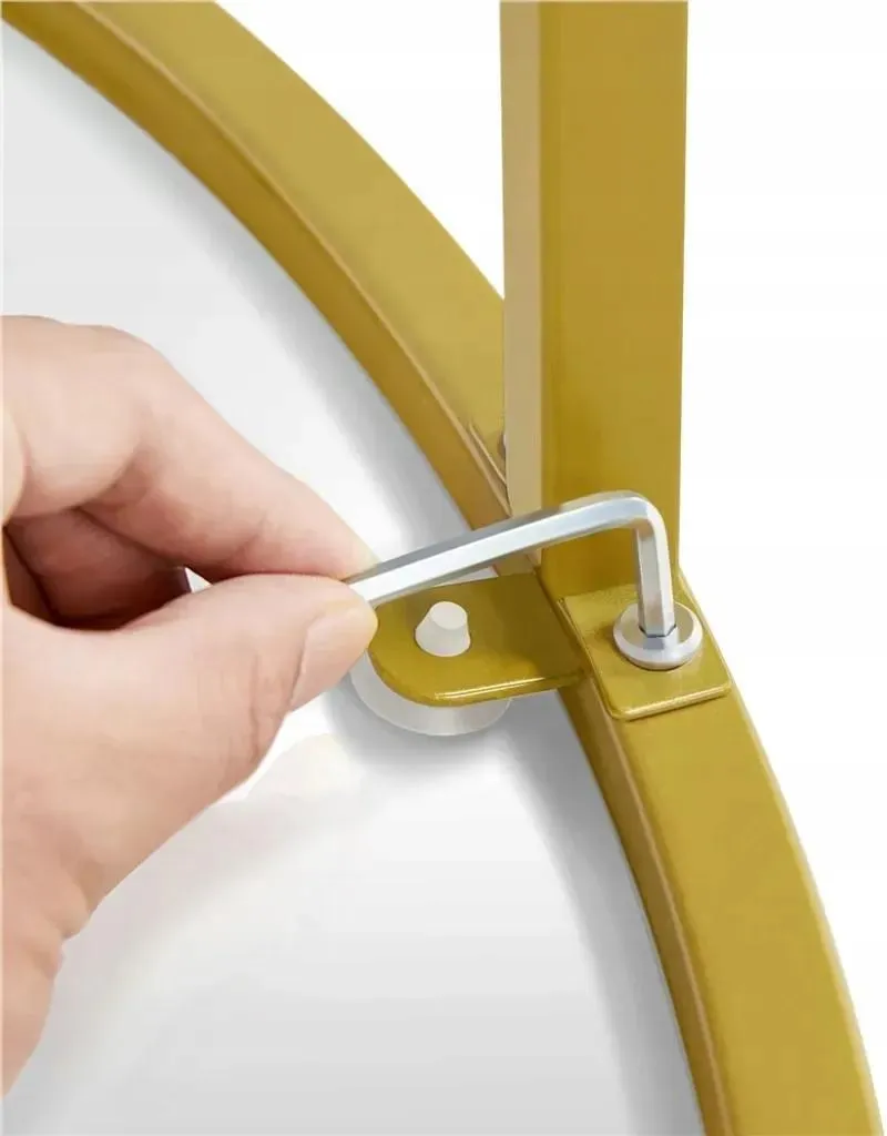 Table pliante 592576 moutarde or en verre trempé et métal robuste