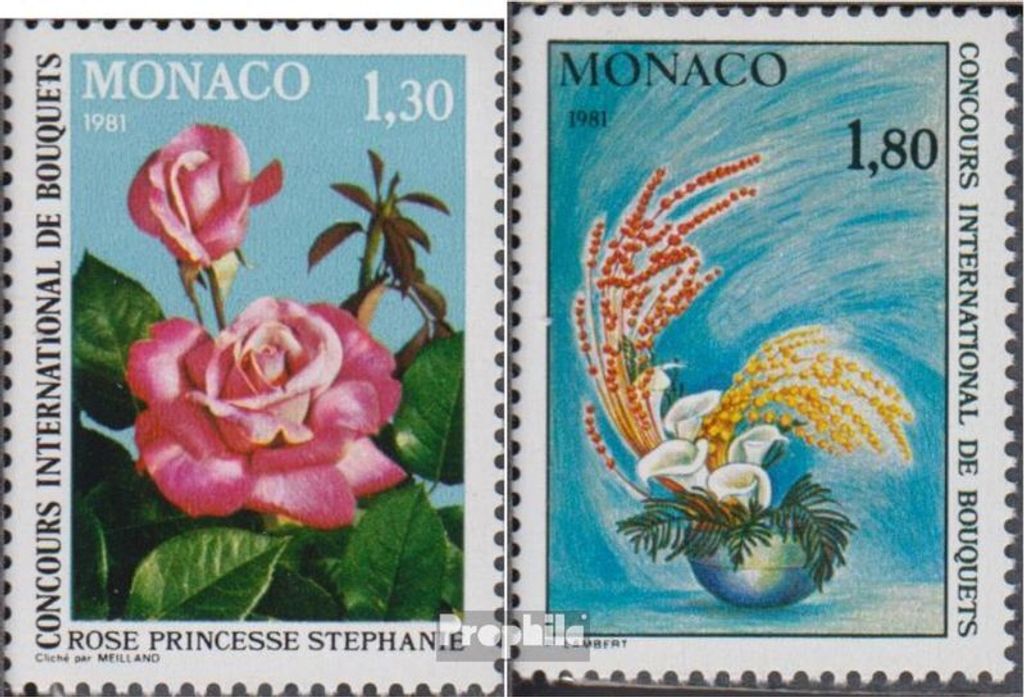 Briefmarken Monaco 1980 Mi 1447-1448 (kompl.Ausg.) gestempelt Blumenbinderei