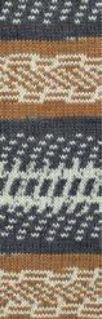 Pro Lana Fjord Socks 100g 187 caramel-grau-weiß Color