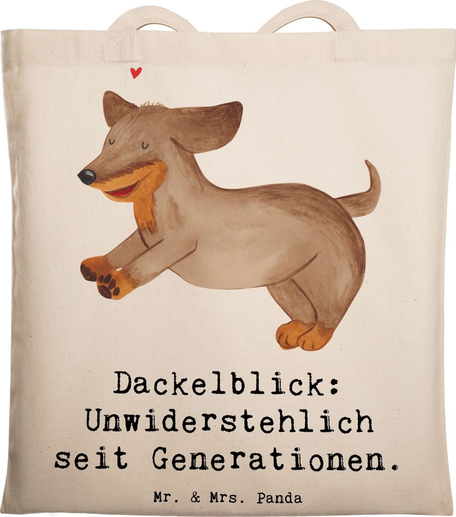 Mr. & Mrs. Panda Alltagstasche Kurzhaardackel Dackelblick - Transparent - Geschenk, Hunderassen, Beschreibung, Shopping Tasche, textiltasche, beson...