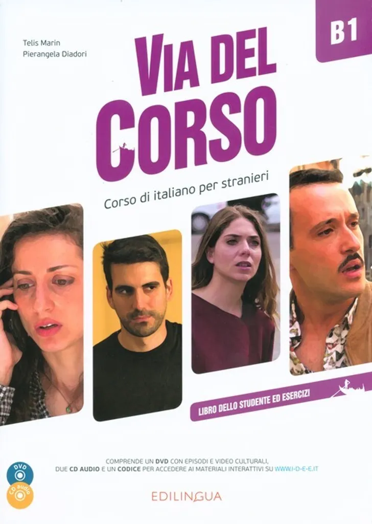 Manuel d'Italien Via del Corso B1 Pack Complet avec DVD et CD Audio-CDs