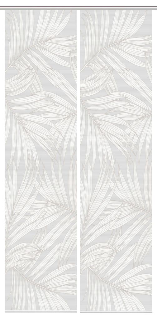PACEY Schiebegardine, halbtransparente, 260x60 cm, taupe, palmendruck