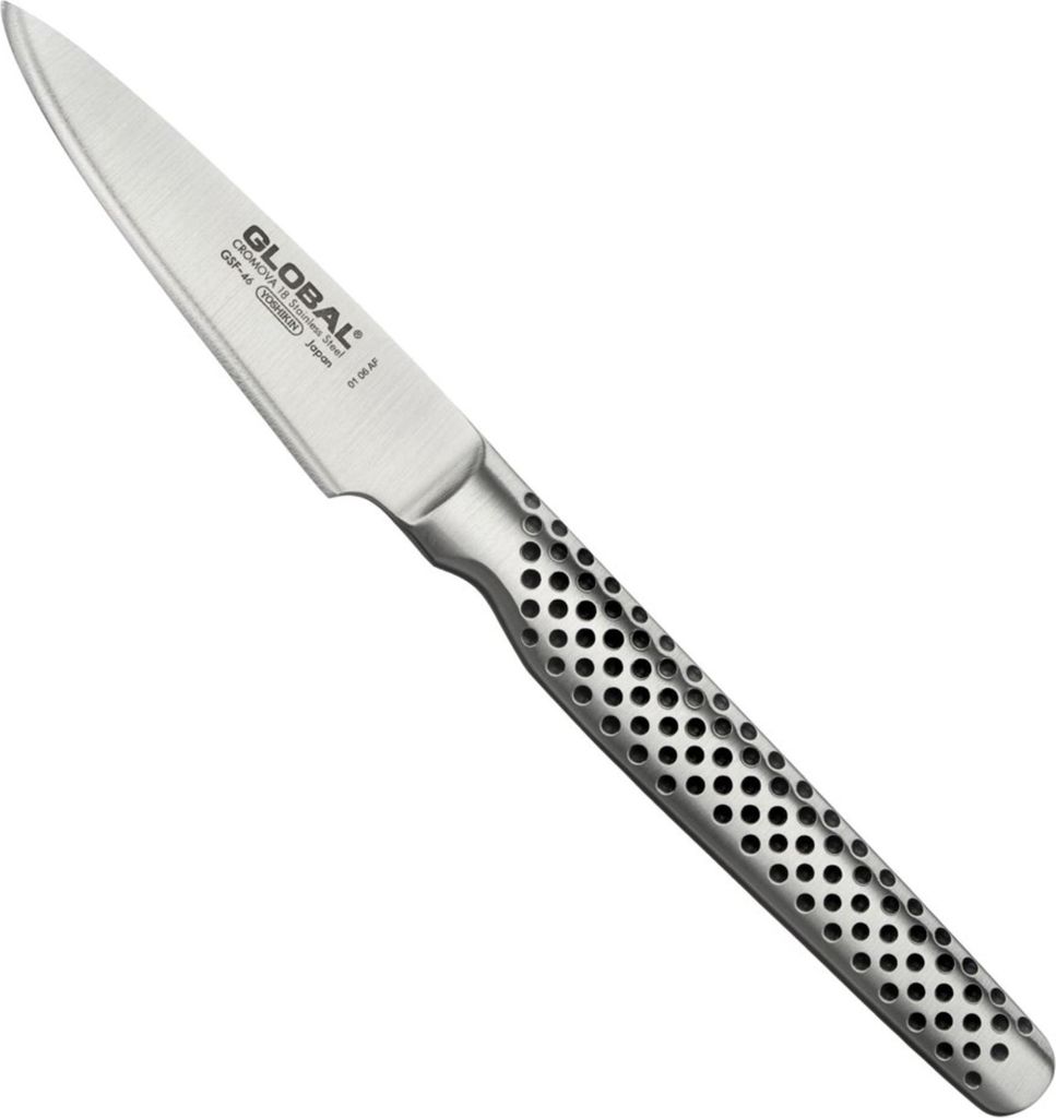 Global GSF-46 Schälmesser - 8 cm, Cromova 18 Stahl, Handlich