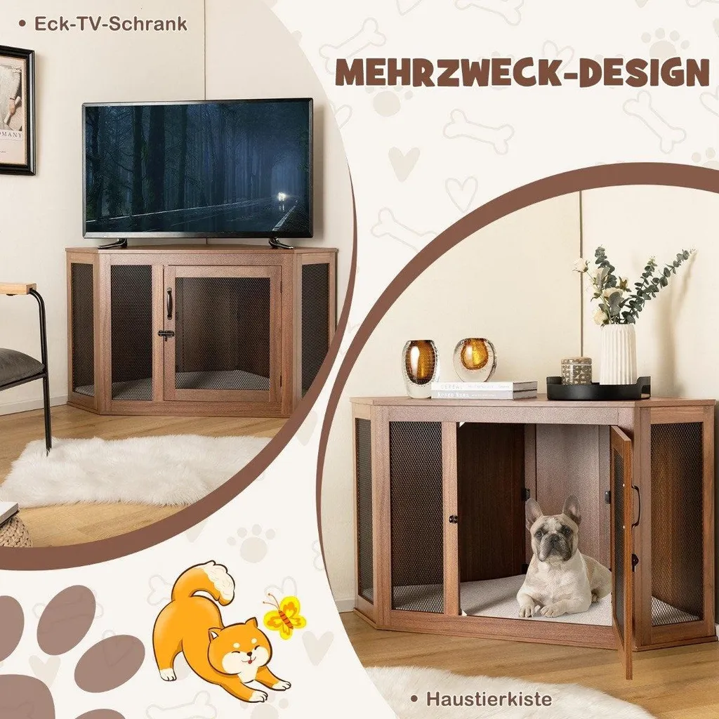 Niche d'intérieur d'angle : fini l'encombrement avec ce meuble marron