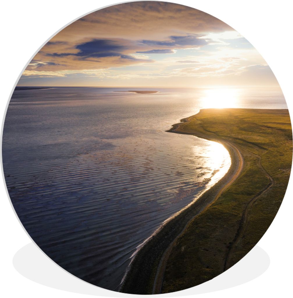 MuchoWow Rundes Wandbild - Runde Bilder Meer - Strand - Sonne Ø 90 cm Kreis Wanddekoration Kunststoff - Wandkreis - Wandschmuck - Wand-Kreis - W...