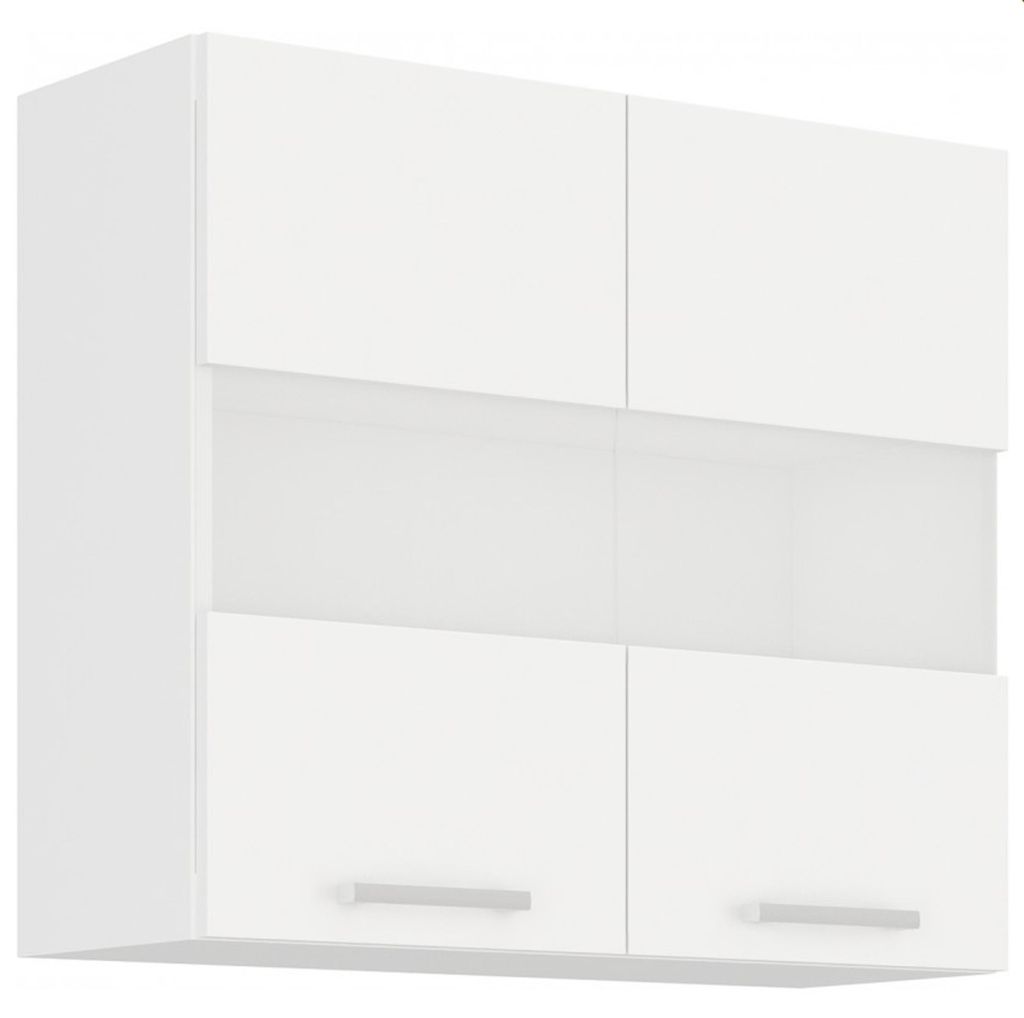 EKO White Glashängeschrank 80 Weiss matt Küchenzeile Produktbild 