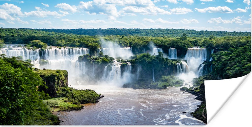 MuchoWow Poster Wasserfall - Afrika - Natur 150x75 cm - ohne Rahmen