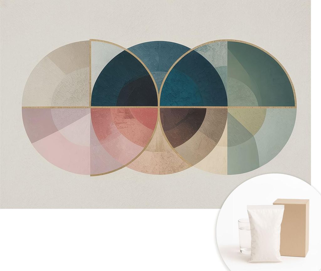 Fototapete - Wandbilder für Wohnzimmer - 104x70 cm - Dekorative Wandfolie - Modernes Design für Wanddekoration - Tapeten für Innenräume - Geome...