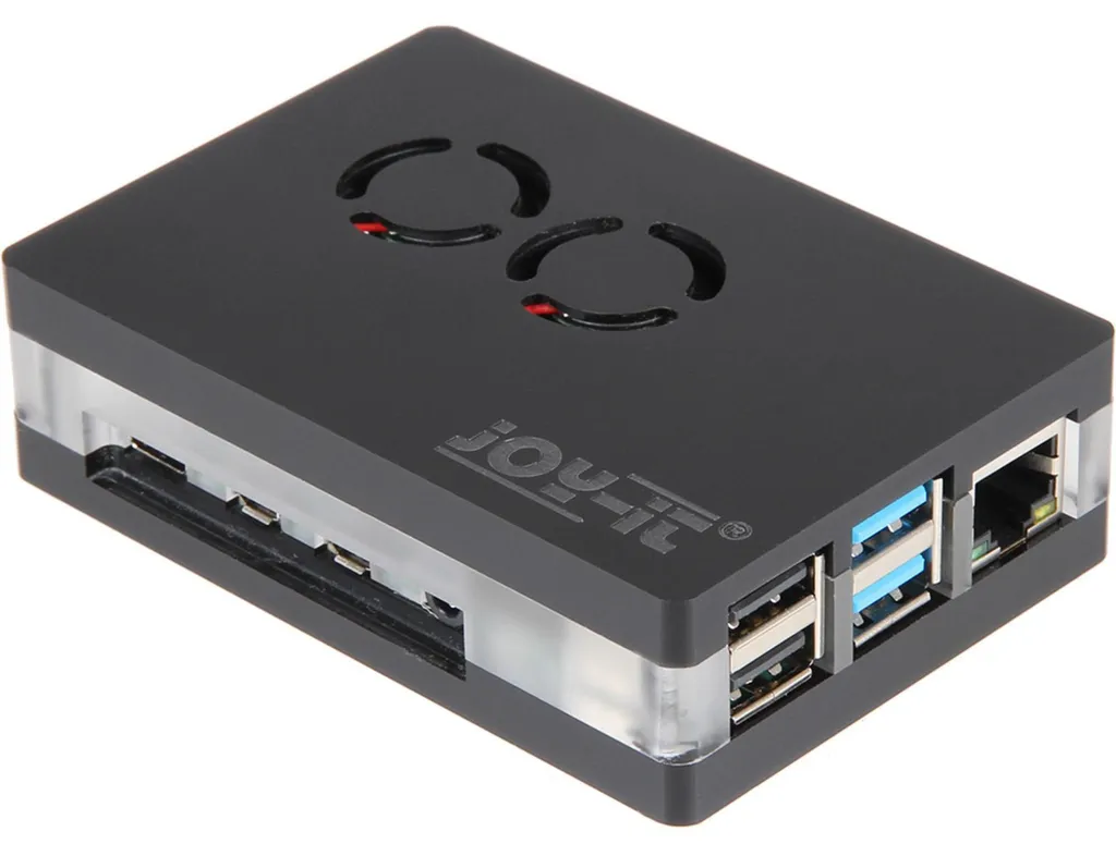Boîtier Joy-IT RB-CaseP4+03 en acrylique avec ventilateur pour Pi 4