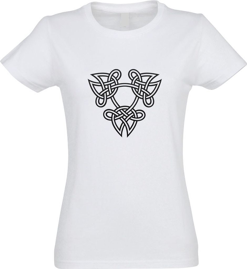 Kiwistar - T-Shirt tailliert - Damen - Weiss - Knotenmuster - mit Motiv Bedruckt - Funshirt Design - Sport - Freizeit - Damen - L