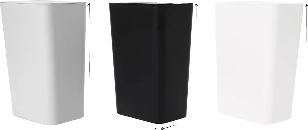 Poubelle de Bureau 9L Design Blanc Moderne pour Tri des Déchets Papier