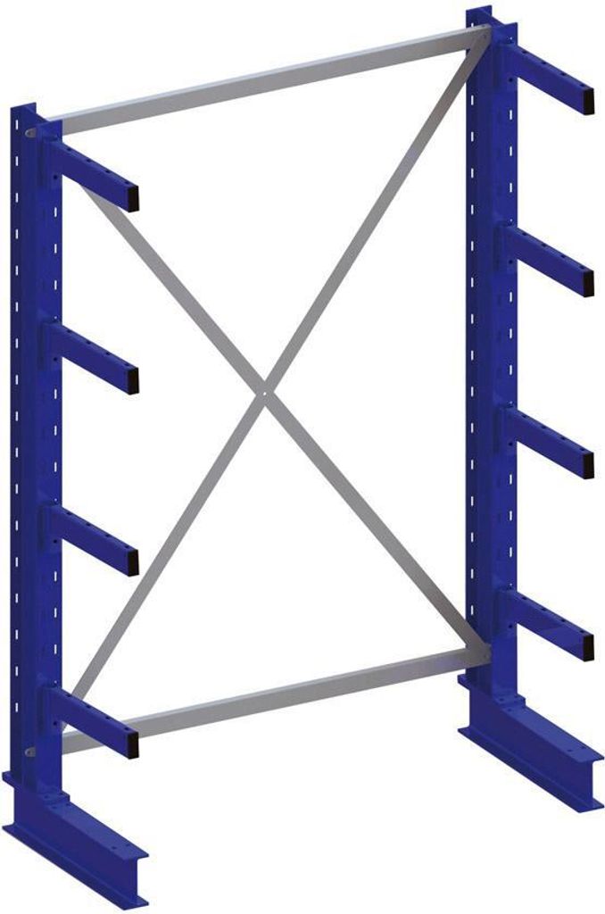 KR GR IPE140 einseitig 2000 x 1300 x 600 RAL 5010 mit 4 Kragarmen je Ständer System mittel Achsmass
