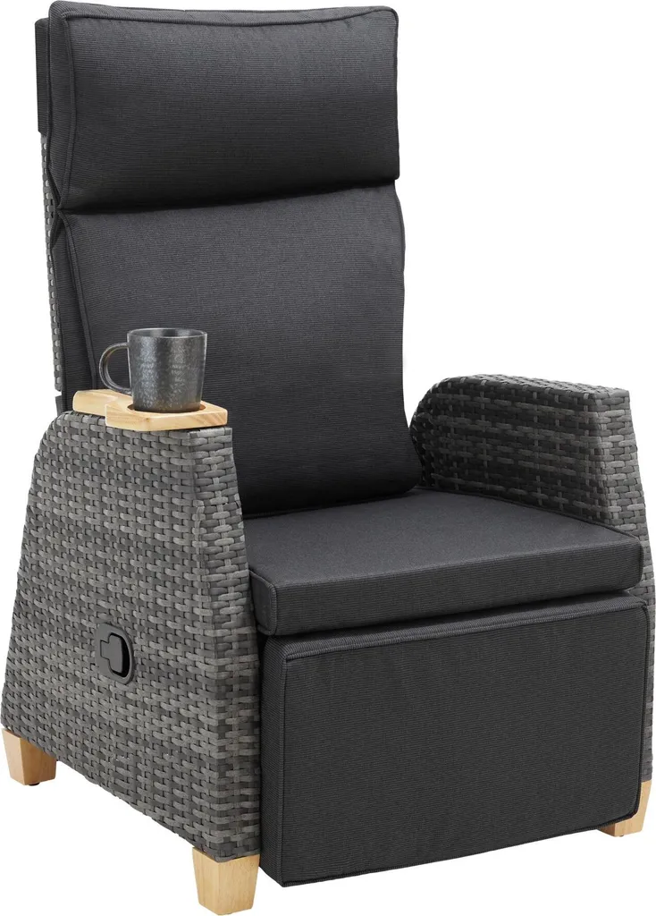 Fauteuil de terrasse Pescara en rotin et alu pour détente extérieure cosy