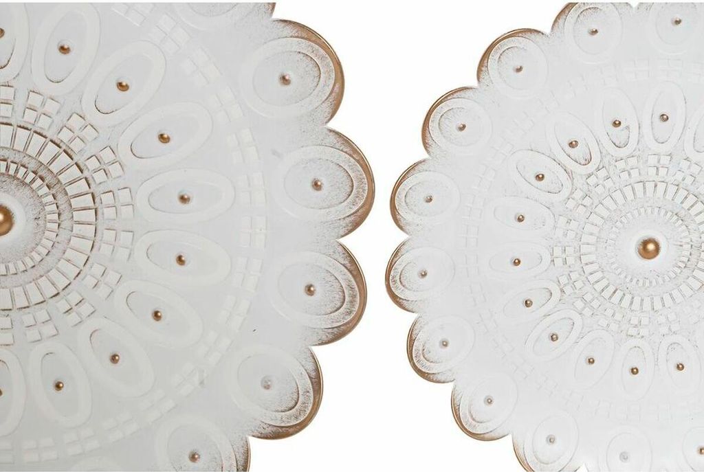 Deko-Figur DKD Home Decor (5 Stücke) (2 Stück) Gold Weiß Polypropylen Moderne Decapé (35 x 2 x 35 cm)