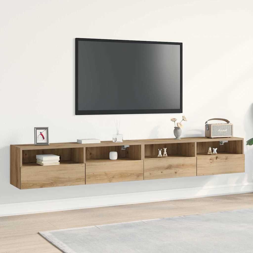 vidaXL TV-Wandschrank 2 pcs Artisan-Eiche 100 x 30 x 30 cm