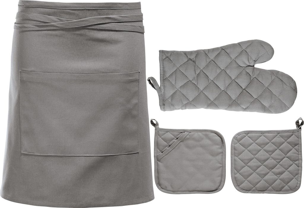 Erwin Müller Küchenset 4-teilig mit Halbschürze grau OneSize