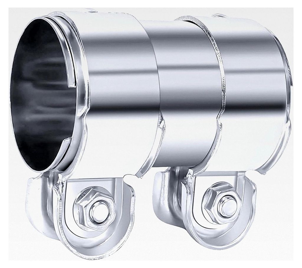Auspuffschelle aus Edelstahl, Rohrverbinder, Universal Auspuffschelle, Krümmerschelle (Ø 55mm / L: 95mm)