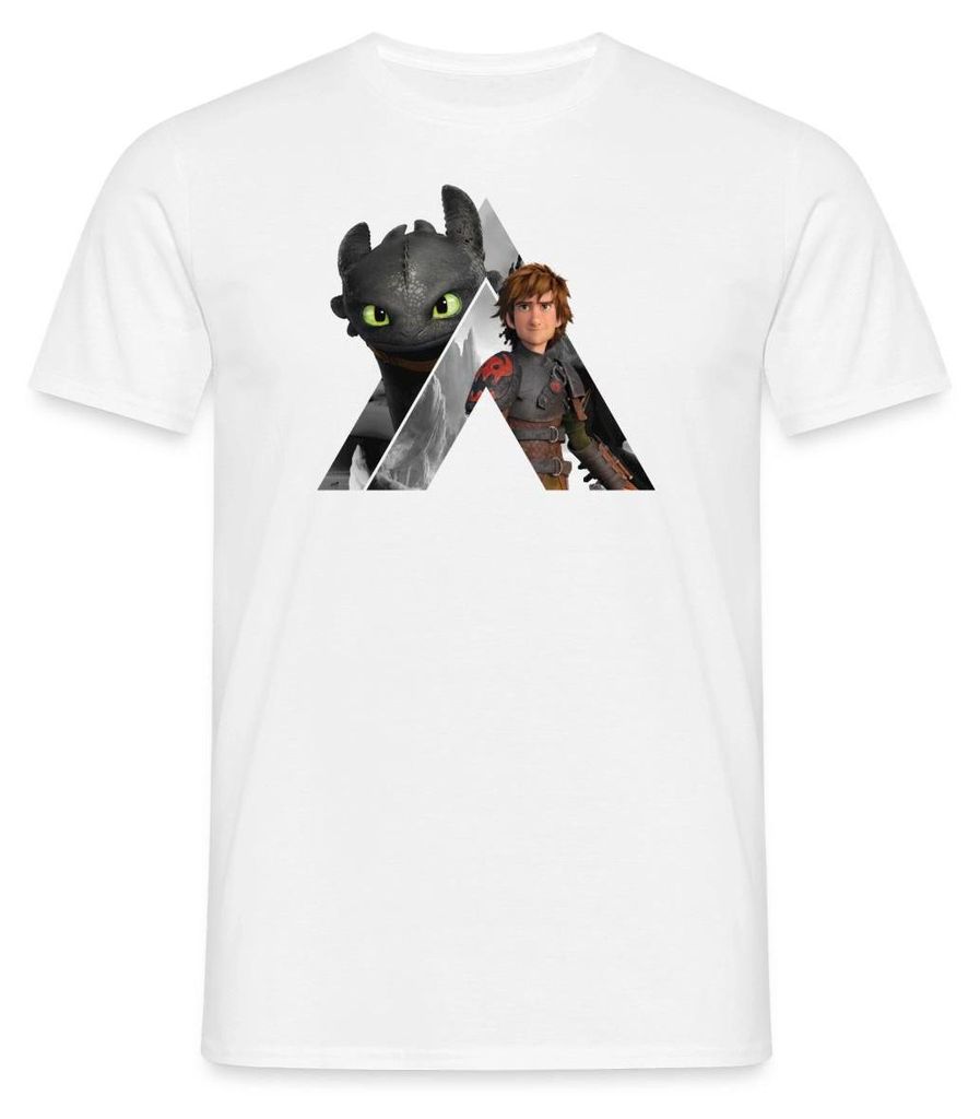 Spreadshirt Drachenzähmen Leicht Gemacht Ohnezahn und Hicks Männer T-Shirt, M, Weiß