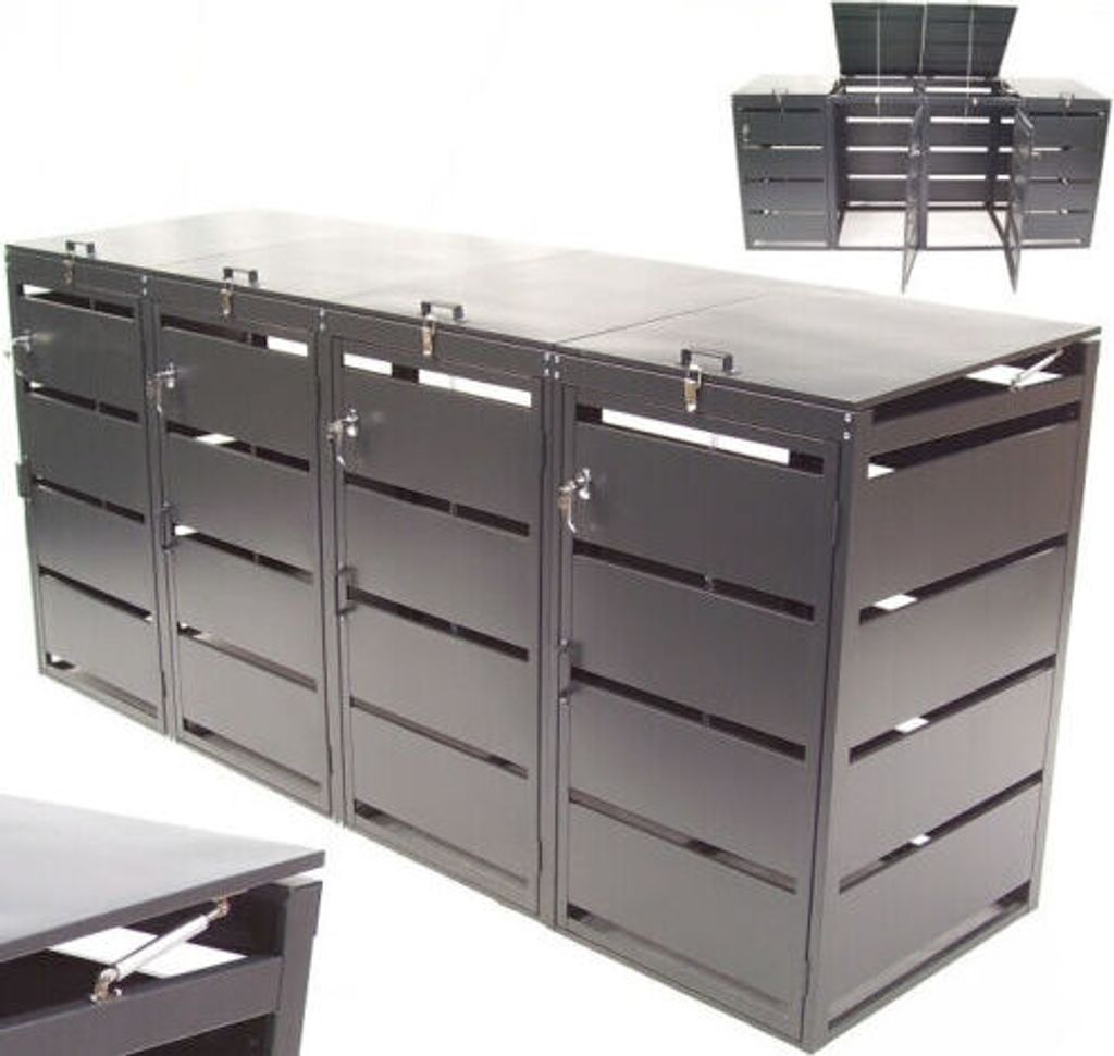 Mülltonnenbox Mülltonnenverkleidung 4er 240L Müllbox Produktbild 