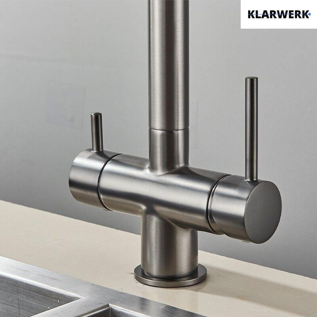 KLARWERK® Lana | Flex 3-Wege Armatur Grau Schwarz matt | Produktbild 