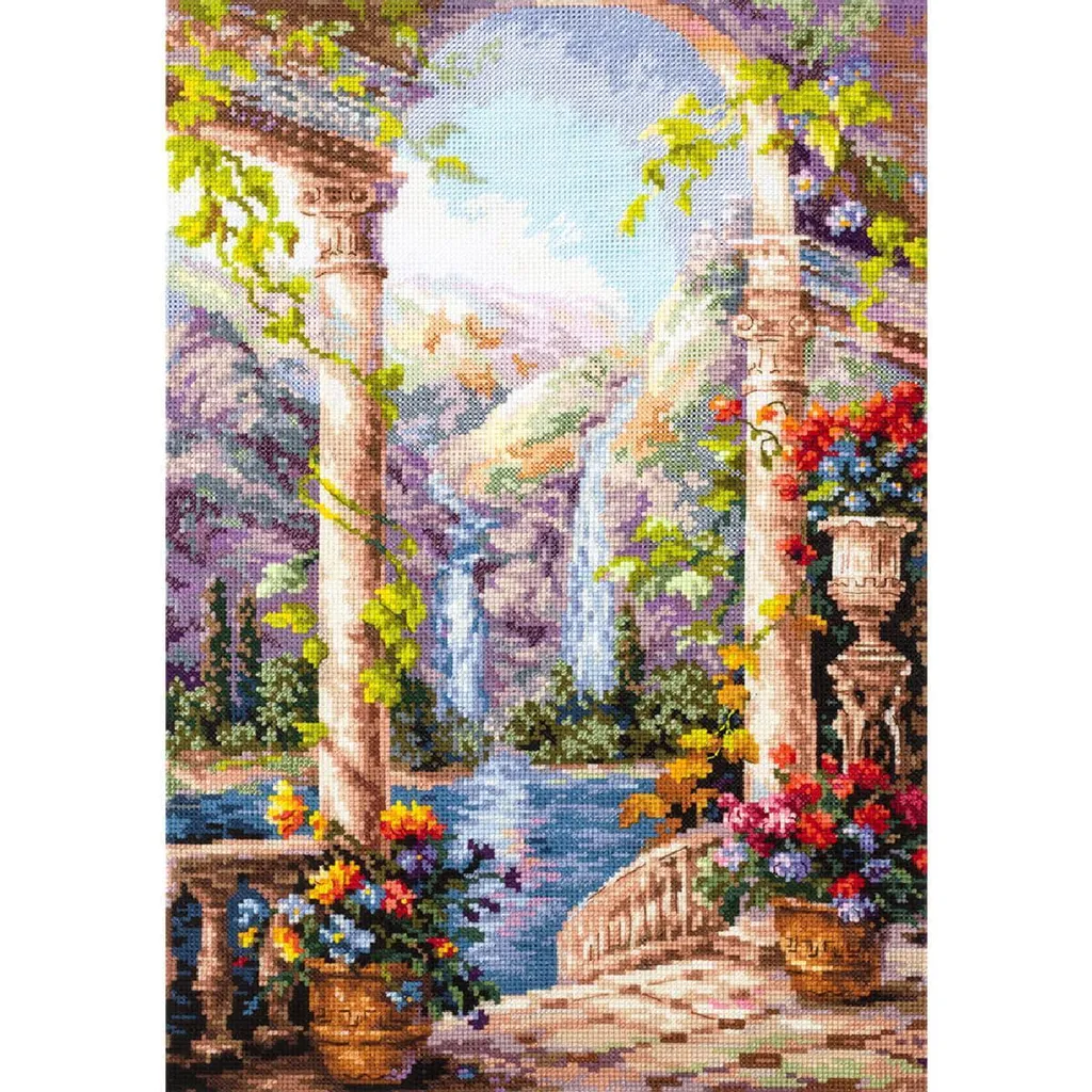 Canevas point de croix paysage fantastique pour décoration murale