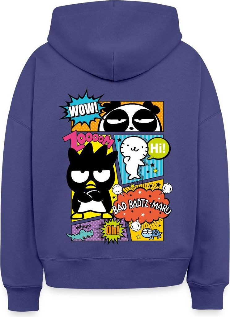 Spreadshirt Bad Badtz-Maru Mit Freunden Im Comic Stil Frauen Boxy Organic Hoodie, S, Dämmerung