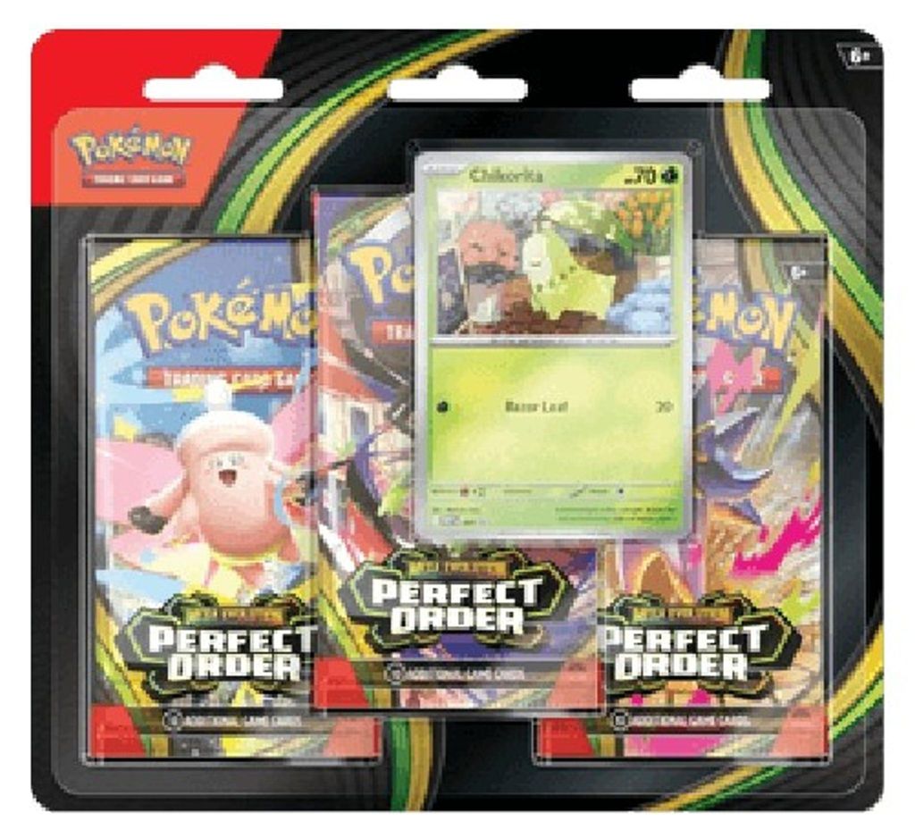 Pokémon Perfect Order 3-Pack-Blister Chikorita Promo Produktbild 
