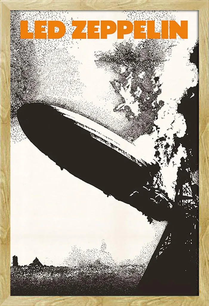 Poster Led Zeppelin avec Cadre Shinsuke Maxi MDF Hêtre 61x91,5 cm